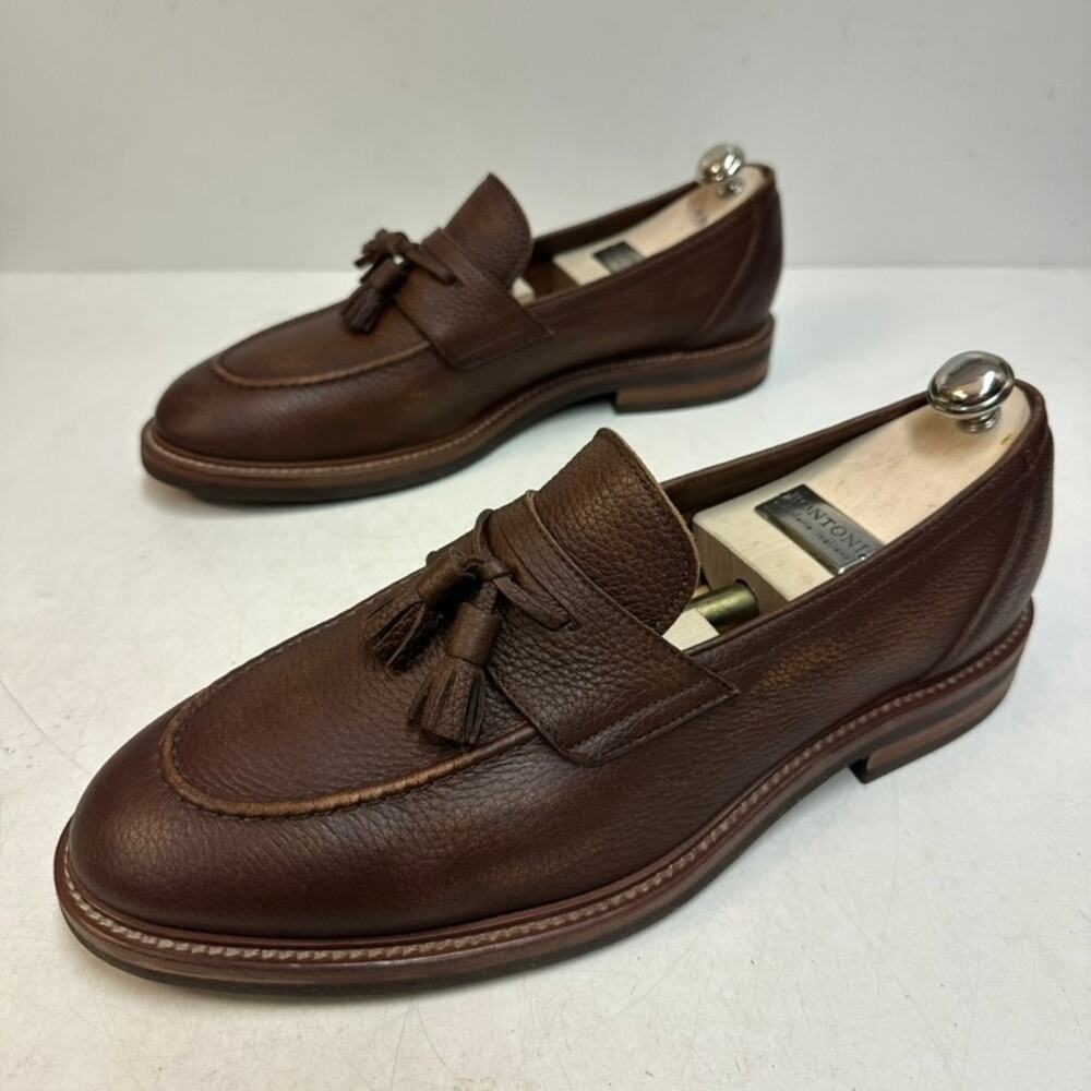WORN TWICE Brunello Cucinelli Deerskin Tassel Loafer Tobacco Italy EU 45 US 12 - Picture 5 of 11
